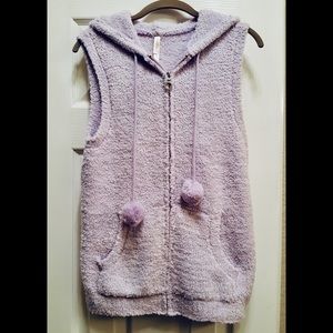 Soft Lavender Hooded Vest w/Pockets! NWOT